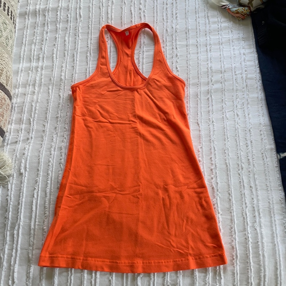 Lulu lemon tank top, orange, size 4